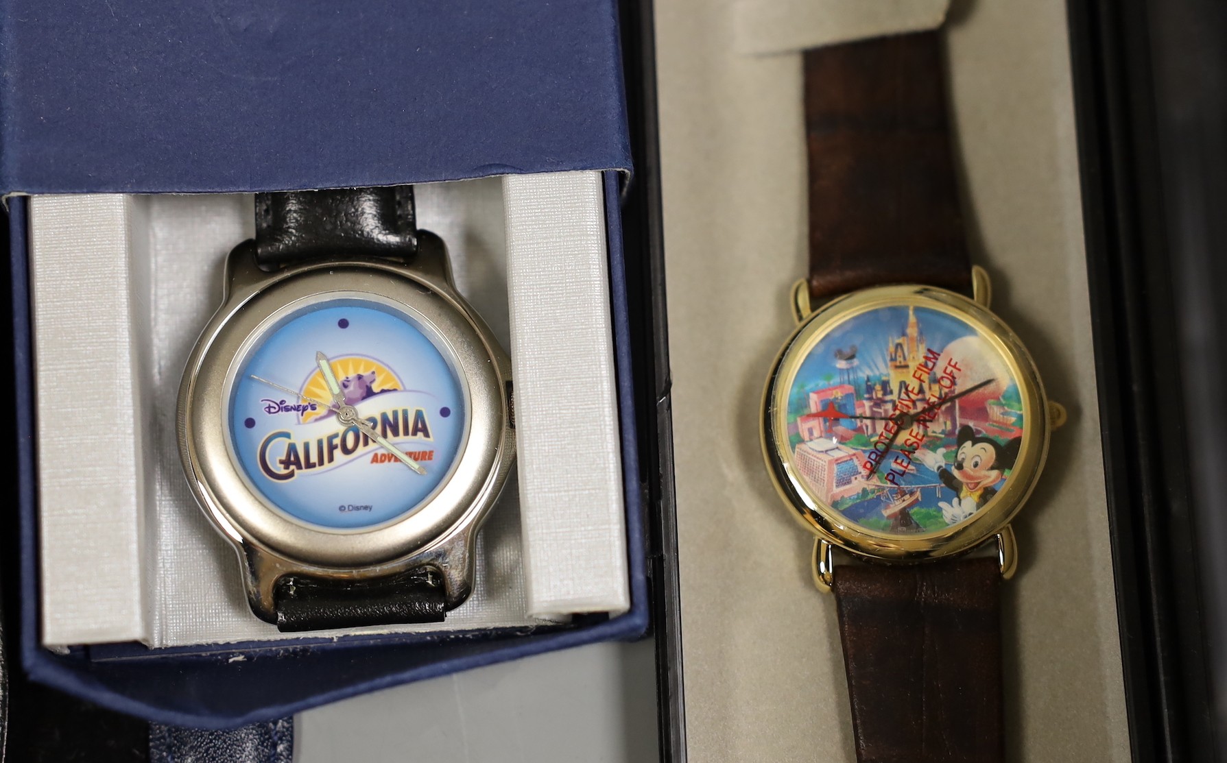 Disney World wristwatch, 1998, cast only and five other Disney watches including Cruise Line